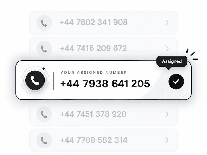 Assigned Phone Number Selection Interface