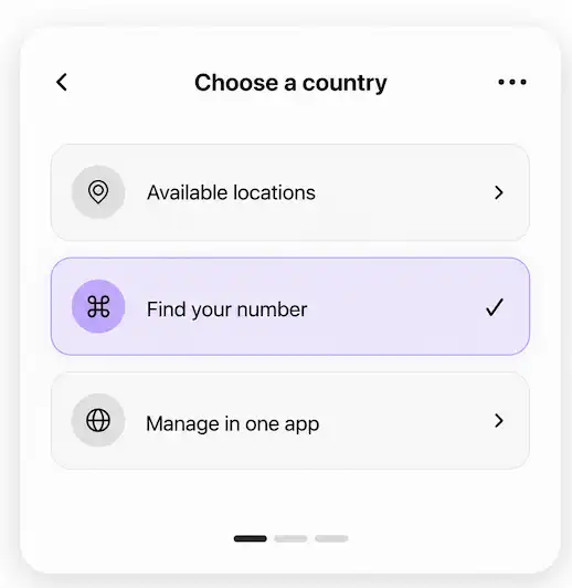 Minimal Country Selection UI