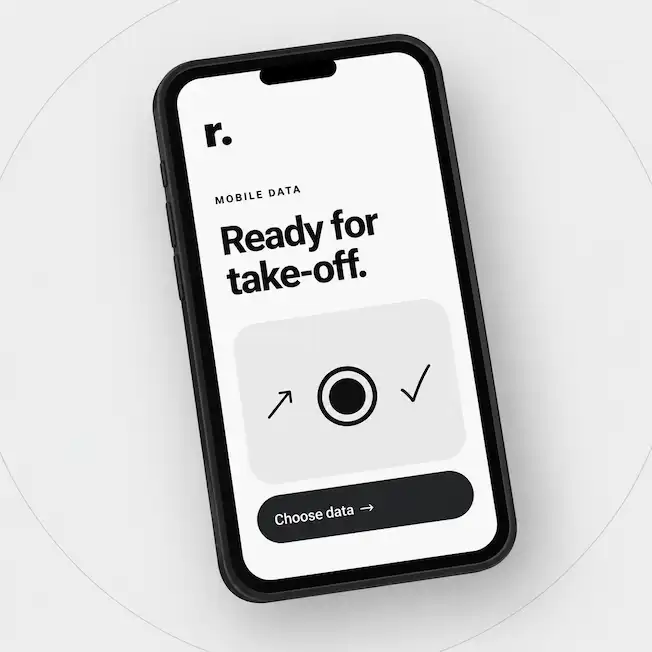 Minimalist Mobile Data Launch Mockup
