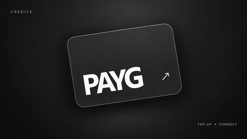 Minimalist PAYG Credits Card