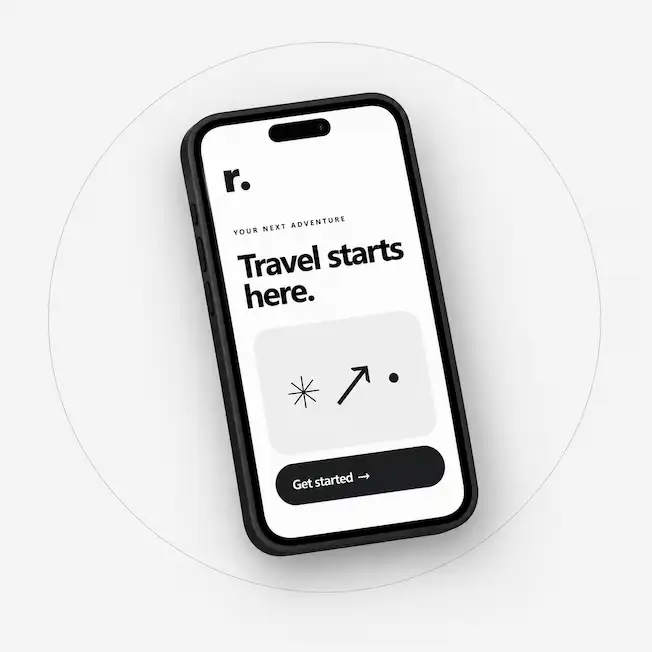 Minimalist Travel App Phone Mockup