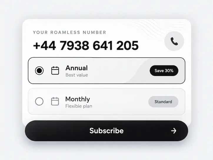 Modern Subscription Selection UI